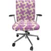 Ambesonne Mauve Office Chair Cover, Big Fresh Flower Floret Buds Bouquet Motif Valentine Romance Blossoms Design Print, Stretchable Decorative Universal Size High Back Printed Slipcover, Yellow Violet(Yellow Violet)
