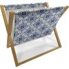 Ambesonne Pride Day Magazine and Book Holder, LGBT Rainbow Hearts Valentines Watercolor Splashes Pattern, Floor Rack Decor for Interior of Home & Office, 22″ x 19″, Hot Pink Azure Blue(Off White Dark Sky Blue)