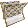 Ambesonne Pride Day Magazine and Book Holder, LGBT Rainbow Hearts Valentines Watercolor Splashes Pattern, Floor Rack Decor for Interior of Home & Office, 22″ x 19″, Hot Pink Azure Blue(Hot Pink Azure Blue)