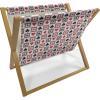Ambesonne Pride Day Magazine and Book Holder, LGBT Rainbow Hearts Valentines Watercolor Splashes Pattern, Floor Rack Decor for Interior of Home & Office, 22″ x 19″, Hot Pink Azure Blue(Scarlet Black)