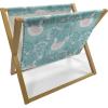 Ambesonne Pride Day Magazine and Book Holder, LGBT Rainbow Hearts Valentines Watercolor Splashes Pattern, Floor Rack Decor for Interior of Home & Office, 22″ x 19″, Hot Pink Azure Blue(Rose Pale Seafoam)
