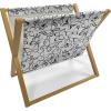 Ambesonne Romantic Magazine and Book Holder, Soft Colored Hearts in Love Valentines Day Repetitive Pattern, Floor Rack Decor for Interior of Home & Office, 22″ x 19″, Pale Yellow Pale Pink(White and Black)