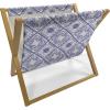 Ambesonne Romantic Magazine and Book Holder, Soft Colored Hearts in Love Valentines Day Repetitive Pattern, Floor Rack Decor for Interior of Home & Office, 22″ x 19″, Pale Yellow Pale Pink(White and Blue)