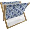 Ambesonne Romantic Magazine and Book Holder, Soft Colored Hearts in Love Valentines Day Repetitive Pattern, Floor Rack Decor for Interior of Home & Office, 22″ x 19″, Pale Yellow Pale Pink(Blue and White)