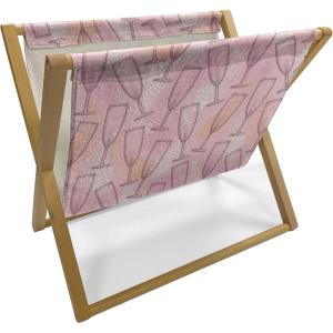 Ambesonne Cupcake Magazine and Book Holder, Bakery Treats Full of Hearts Valentine’s Day Romantic Celebration, Floor Rack Decor for Interior of Home & Office, 22″ x 19″, Fuchsia Purple(Pale Pink Earth Yellow)