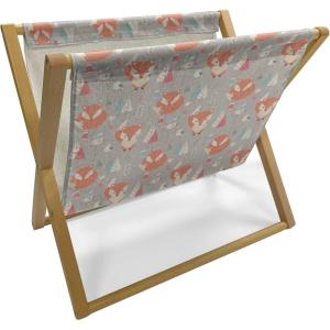 Ambesonne Cupcake Magazine and Book Holder, Bakery Treats Full of Hearts Valentine’s Day Romantic Celebration, Floor Rack Decor for Interior of Home & Office, 22″ x 19″, Fuchsia Purple(Orange Grey Pale Blue)