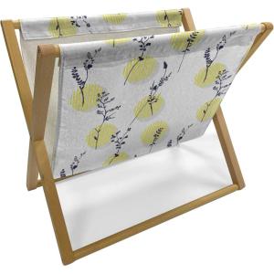 Ambesonne Cupcake Magazine and Book Holder, Bakery Treats Full of Hearts Valentine’s Day Romantic Celebration, Floor Rack Decor for Interior of Home & Office, 22″ x 19″, Fuchsia Purple(Yellow Pale Grey)