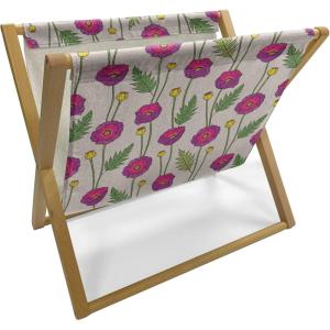 Ambesonne Donut Magazine and Book Holder, Pastel Colored Dessert Sweets Sprinkles and Hearts Valentine’s Day Theme Print, Floor Rack Decor for Interior of Home & Office, 22″ x 19″, Pink and White(Pale Eggshell Multicolor)