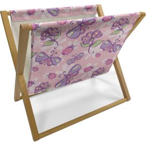 Ambesonne Floral Magazine and Book Holder, Rose Flowers Vintage Design Elements Petals Leaves Love Themed Valentines Image, Floor Rack Decor for Interior of Home & Office, 22″ x 19″, Red Grey Black(Pale Pink Lavender)