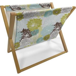 Ambesonne Floral Magazine and Book Holder, Rose Flowers Vintage Design Elements Petals Leaves Love Themed Valentines Image, Floor Rack Decor for Interior of Home & Office, 22″ x 19″, Red Grey Black(Yellow Green Pale Blue)
