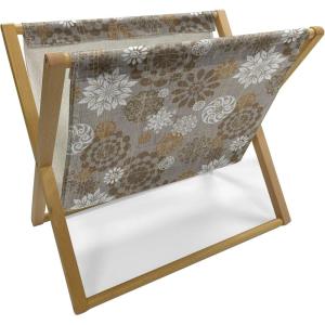 Ambesonne Floral Magazine and Book Holder, Rose Flowers Vintage Design Elements Petals Leaves Love Themed Valentines Image, Floor Rack Decor for Interior of Home & Office, 22″ x 19″, Red Grey Black(Sepia Amber Grey)
