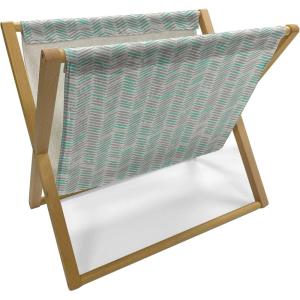 Ambesonne Flower Magazine and Book Holder, Valentine’s Day Blossoming Scene Rose Petals Meadow Retro Theme, Floor Rack Decor for Interior of Home & Office, 22″ x 19″, Coral Violet Blue(Sea Green and Pearl)