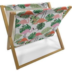Ambesonne Flower Magazine and Book Holder, Valentine’s Day Blossoming Scene Rose Petals Meadow Retro Theme, Floor Rack Decor for Interior of Home & Office, 22″ x 19″, Coral Violet Blue(Salmon Pink)