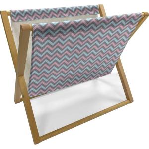 Ambesonne Flower Magazine and Book Holder, Valentine’s Day Blossoming Scene Rose Petals Meadow Retro Theme, Floor Rack Decor for Interior of Home & Office, 22″ x 19″, Coral Violet Blue(Azure Blue Pale Pink)