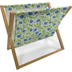Ambesonne Fruits Magazine and Book Holder, Retro Valentine Theme with Strawberry Love Happiness Merry Lucky Image, Floor Rack Decor for Interior of Home & Office, 22″ x 19″, Eggshell Ruby Army Green(Violet Blue Lime Green)