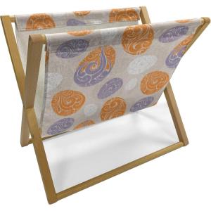 Ambesonne Fruits Magazine and Book Holder, Retro Valentine Theme with Strawberry Love Happiness Merry Lucky Image, Floor Rack Decor for Interior of Home & Office, 22″ x 19″, Eggshell Ruby Army Green(Orange Mauve Beige)