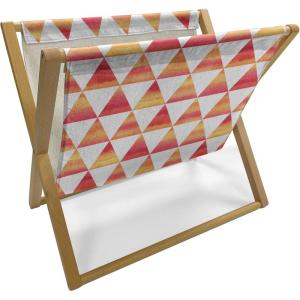 Ambesonne Glamour Magazine and Book Holder, Woman Lips Behind The Bars Female Love Romance Valentines Day Print, Floor Rack Decor for Interior of Home & Office, 22″ x 19″, Scarlet White and Grey(Orange Scarlet)