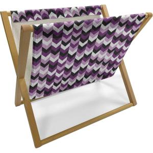 Ambesonne Glamour Magazine and Book Holder, Woman Lips Behind The Bars Female Love Romance Valentines Day Print, Floor Rack Decor for Interior of Home & Office, 22″ x 19″, Scarlet White and Grey(Purple White Black)
