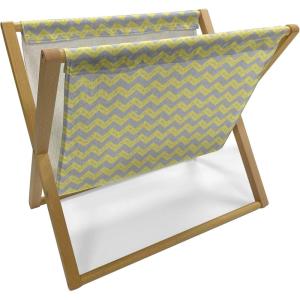 Ambesonne Glamour Magazine and Book Holder, Woman Lips Behind The Bars Female Love Romance Valentines Day Print, Floor Rack Decor for Interior of Home & Office, 22″ x 19″, Scarlet White and Grey(Yellow Pale Grey)
