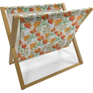 Ambesonne Glamour Magazine and Book Holder, Woman Lips Behind The Bars Female Love Romance Valentines Day Print, Floor Rack Decor for Interior of Home & Office, 22″ x 19″, Scarlet White and Grey(Forest Green Vermilion)