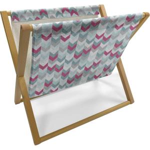 Ambesonne Glamour Magazine and Book Holder, Woman Lips Behind The Bars Female Love Romance Valentines Day Print, Floor Rack Decor for Interior of Home & Office, 22″ x 19″, Scarlet White and Grey(Turquoise Pale Grey)