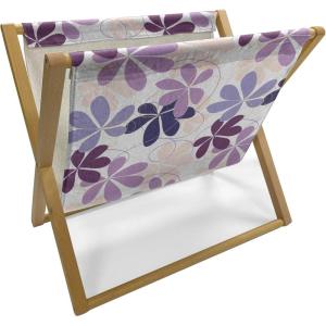 Ambesonne Hearts Magazine and Book Holder, Valentines Day Inspired Ornamental Love Pattern in Pink Tones, Floor Rack Decor for Interior of Home & Office, 22″ x 19″, Hot Pink Purple Pink(Purple Lilac Peach)