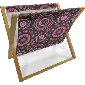 Ambesonne Hearts Magazine and Book Holder, Valentines Day Inspired Ornamental Love Pattern in Pink Tones, Floor Rack Decor for Interior of Home & Office, 22″ x 19″, Hot Pink Purple Pink(Chocolate Pink Purple)