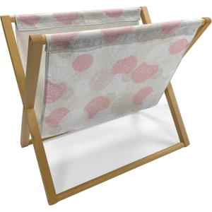 Ambesonne Hot Pink Magazine and Book Holder, Valentine’s Day Inspired Black Mini Hearts on Fuchsia Backdrop Abstract Design, Floor Rack Decor for Interior of Home & Office, 22″ x 19″, Fuchsia Black(Brown Pale Pink White)