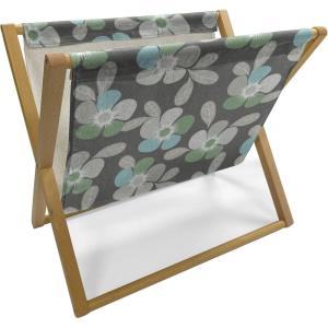 Ambesonne Love Magazine and Book Holder, Valentine’s Day Themed Pattern with Hearts on Curvilinear Stripes, Floor Rack Decor for Interior of Home & Office, 22″ x 19″, Grey Pale Fuchsia White(Grey Pale Sage Green)