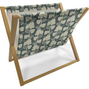 Ambesonne Mauve Magazine and Book Holder, Big Fresh Flower Floret Buds Bouquet Motif Valentine Romance Blossoms Design Print, Floor Rack Decor for Interior of Home & Office, 22″ x 19″, Yellow Violet(Green Beige)