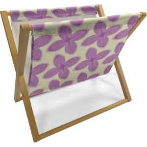 Ambesonne Mauve Magazine and Book Holder, Big Fresh Flower Floret Buds Bouquet Motif Valentine Romance Blossoms Design Print, Floor Rack Decor for Interior of Home & Office, 22″ x 19″, Yellow Violet(Yellow Violet)