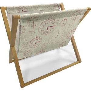 Ambesonne Mauve Magazine and Book Holder, Big Fresh Flower Floret Buds Bouquet Motif Valentine Romance Blossoms Design Print, Floor Rack Decor for Interior of Home & Office, 22″ x 19″, Yellow Violet(Pale Yellow Magenta)
