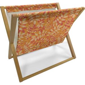 Ambesonne Mint Magazine and Book Holder, Ornamental Floral Drawing with Hearts Leaves Romantic Valentines Anniversary, Floor Rack Decor for Interior of Home & Office, 22″ x 19″, Blush Sky Blue White(Marigold Dark Peach)