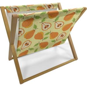 Ambesonne Mint Magazine and Book Holder, Ornamental Floral Drawing with Hearts Leaves Romantic Valentines Anniversary, Floor Rack Decor for Interior of Home & Office, 22″ x 19″, Blush Sky Blue White(Apricot Lime Green)