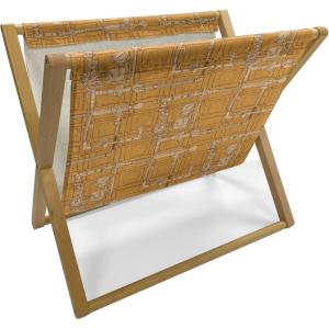 Ambesonne Mint Magazine and Book Holder, Ornamental Floral Drawing with Hearts Leaves Romantic Valentines Anniversary, Floor Rack Decor for Interior of Home & Office, 22″ x 19″, Blush Sky Blue White(Marigold Pale Peach)