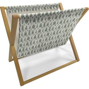 Ambesonne Mint Magazine and Book Holder, Ornamental Floral Drawing with Hearts Leaves Romantic Valentines Anniversary, Floor Rack Decor for Interior of Home & Office, 22″ x 19″, Blush Sky Blue White(Pale Reseda Green Ivory)