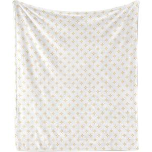 Ambesonne Modern Throw Blanket, Diamond Like Small Stars Pattern for Home Office Contemporary Artprint, Flannel Fleece Accent Piece Soft Couch Cover for Adults, 60″ x 80″, Apricot Yellow and White(Apricot Yellow and White)
