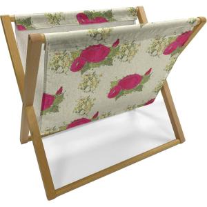 Ambesonne Owl Magazine and Book Holder, Valentines Animals Lovebirds Boy and Girl Bird Motifs on Plain Backdrop, Floor Rack Decor for Interior of Home & Office, 22″ x 19″, Navy Blue Pink and White(Cream and Magenta)