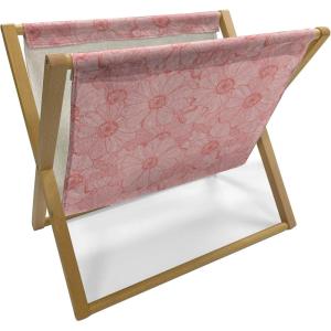 Ambesonne Owl Magazine and Book Holder, Valentines Animals Lovebirds Boy and Girl Bird Motifs on Plain Backdrop, Floor Rack Decor for Interior of Home & Office, 22″ x 19″, Navy Blue Pink and White(Pale Pink and Coral)
