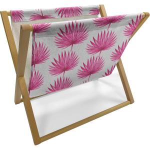Ambesonne Pale Pink Magazine and Book Holder, Romantic Roses Garden Illustration Nature Inspired Valentine’s Day Themed, Floor Rack Decor for Interior of Home & Office, 22″ x 19″, Yellow Coral Pink(Hot Pink Coconut)