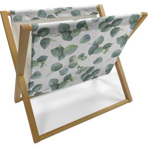 Ambesonne Pale Pink Magazine and Book Holder, Romantic Roses Garden Illustration Nature Inspired Valentine’s Day Themed, Floor Rack Decor for Interior of Home & Office, 22″ x 19″, Yellow Coral Pink(Green Pale Brown White)