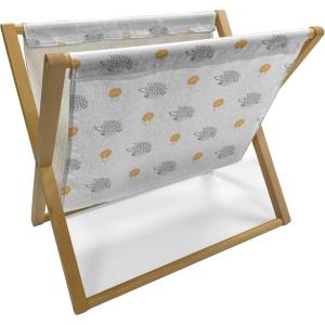 Ambesonne Pale Pink Magazine and Book Holder, Romantic Roses Garden Illustration Nature Inspired Valentine’s Day Themed, Floor Rack Decor for Interior of Home & Office, 22″ x 19″, Yellow Coral Pink(Pale Orange Pale Grey)