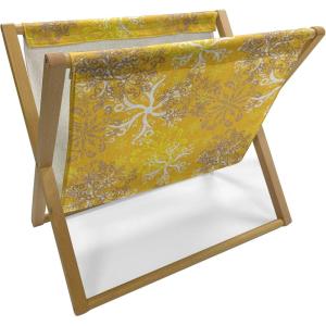 Ambesonne Pale Pink Magazine and Book Holder, Romantic Roses Garden Illustration Nature Inspired Valentine’s Day Themed, Floor Rack Decor for Interior of Home & Office, 22″ x 19″, Yellow Coral Pink(Marigold Yellow Tan)