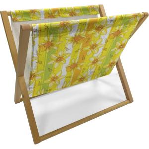 Ambesonne Paris Magazine and Book Holder, Valentines Day Theme with Eiffel Kissing Couple Hot Air Balloon Wedding Concept, Floor Rack Decor for Interior of Home & Office, 22″ x 19″, Pale Pink Rose(Yellow Apple Green)