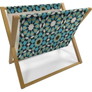 Ambesonne Pride Day Magazine and Book Holder, LGBT Rainbow Hearts Valentines Watercolor Splashes Pattern, Floor Rack Decor for Interior of Home & Office, 22″ x 19″, Hot Pink Azure Blue(Sky Blue Reseda Green)