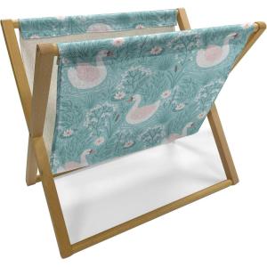 Ambesonne Pride Day Magazine and Book Holder, LGBT Rainbow Hearts Valentines Watercolor Splashes Pattern, Floor Rack Decor for Interior of Home & Office, 22″ x 19″, Hot Pink Azure Blue(Rose Pale Seafoam)