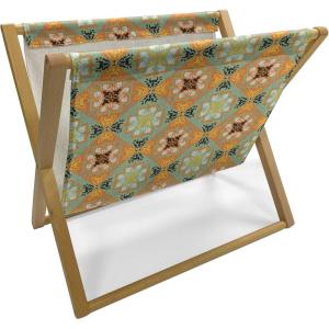 Ambesonne Pride Day Magazine and Book Holder, LGBT Rainbow Hearts Valentines Watercolor Splashes Pattern, Floor Rack Decor for Interior of Home & Office, 22″ x 19″, Hot Pink Azure Blue(Orange Pistachio Green)