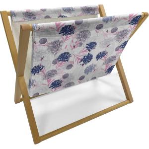 Ambesonne Pride Day Magazine and Book Holder, LGBT Rainbow Hearts Valentines Watercolor Splashes Pattern, Floor Rack Decor for Interior of Home & Office, 22″ x 19″, Hot Pink Azure Blue(Pale Pink Sea Blue)