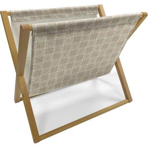 Ambesonne Romantic Magazine and Book Holder, Lilly Bouquet Valentines Day Themed Arrangement on Polka Dots Backdrop, Floor Rack Decor for Interior of Home & Office, 22″ x 19″, Pistachio Green White(Pale Brown White)
