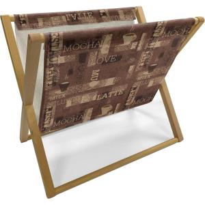 Ambesonne Romantic Magazine and Book Holder, Lilly Bouquet Valentines Day Themed Arrangement on Polka Dots Backdrop, Floor Rack Decor for Interior of Home & Office, 22″ x 19″, Pistachio Green White(Brown Beige)